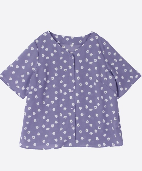 fleur by mint breeze（フルールバイミントブリーズ）の「【M~5L】花柄 ブラウス（シャツ/ブラウス・レディース・パープル/ネイビー・LL/3L/4L/5L/M/L）」の4枚目の写真