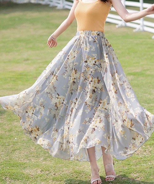 花柄 シフォン ロングスカート スカート Grandeir グランディール のファッション通販 Zozotown