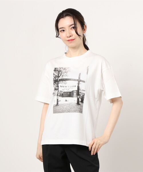 KIIRA（キーラ）の「Kiira ORGANIC COTTON PHOTO TEE（Tシャツ/カットソー・レディース・ホワイト/ブラック・ONE SIZE）」の2枚目の写真
