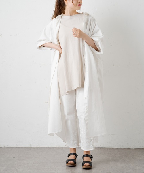 PUAL CE CIN(ピュアルセシン)の「バックプリントチュニック(Tシャツ/カットソー・レディース・チャコール/ライトベージュ/オリーブ系/ピンク系その他・FREE)」の14枚目の写真