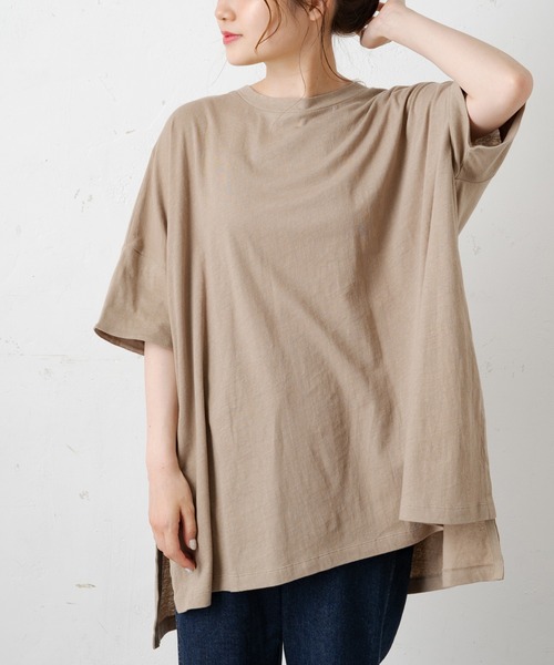 PUAL CE CIN(ピュアルセシン)の「バックプリントチュニック(Tシャツ/カットソー・レディース・チャコール/ライトベージュ/オリーブ系/ピンク系その他・FREE)」の16枚目の写真