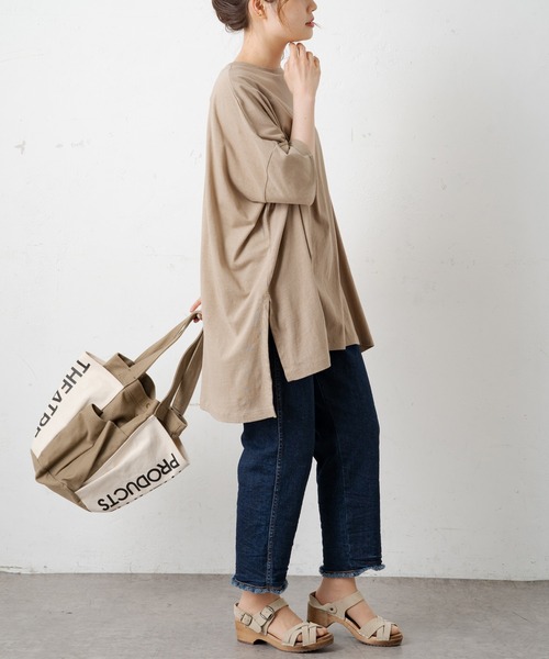 PUAL CE CIN(ピュアルセシン)の「バックプリントチュニック(Tシャツ/カットソー・レディース・チャコール/ライトベージュ/オリーブ系/ピンク系その他・FREE)」の20枚目の写真