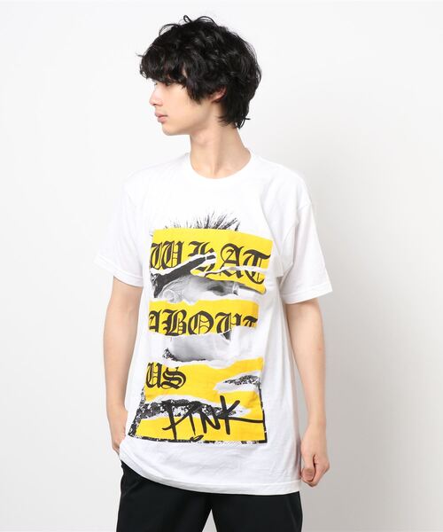 PARKS TOKYO SELECT(パークストウキョウセレクト)の「(UN)PINK T-SHIRT/プリントTシャツ(Tシャツ/カットソー・メンズ・ホワイト/ブラック・MEDIUM/LARGE/X-LARGE)」の1枚目の写真