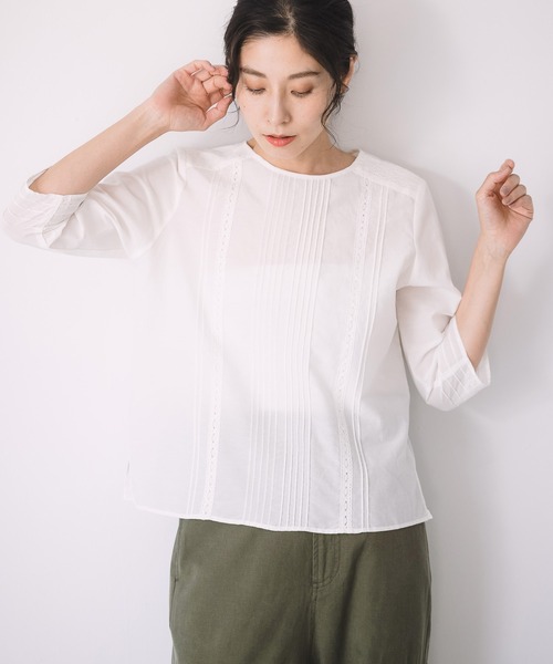 LEPSIM（レプシィム）の「綿シルクレースブラウス　954070（シャツ/ブラウス・レディース・オフホワイト/ブラック・MEDIUM/LARGE）」の3枚目の写真