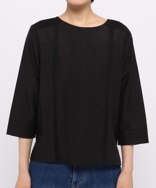 LEPSIM（レプシィム）の「綿シルクレースブラウス　954070（シャツ/ブラウス・レディース・オフホワイト/ブラック・MEDIUM/LARGE）」の9枚目の写真