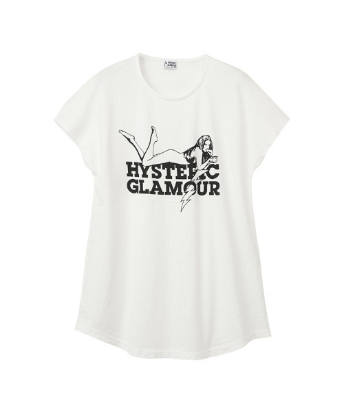 HYSTERIC GLAMOUR(ヒステリックグラマー)の「LIGHTNING TYPE WOMAN Tシャツ(Tシャツ/カットソー・レディース・ホワイト/ブラック/イエロー・FREE)」の2枚目の写真