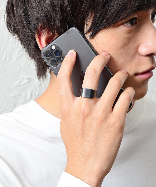 MinoriTY（マイノリティ）の「スチールフラットスクウェアリング メンズ ウィメンズ（リング・メンズ・ブラック/シルバー・S/M/XS）」の4枚目の写真