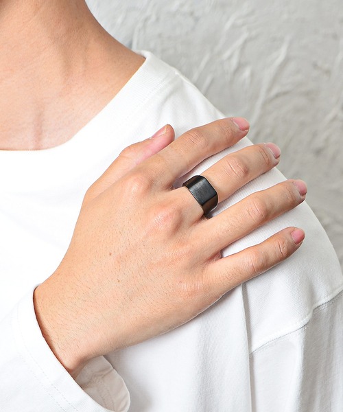 MinoriTY（マイノリティ）の「スチールフラットスクウェアリング メンズ ウィメンズ（リング・メンズ・ブラック/シルバー・S/M/XS）」の13枚目の写真