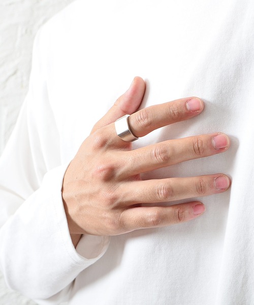 MinoriTY（マイノリティ）の「スチールフラットスクウェアリング メンズ ウィメンズ（リング・メンズ・ブラック/シルバー・S/M/XS）」の17枚目の写真