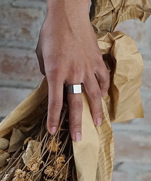 MinoriTY（マイノリティ）の「スチールフラットスクウェアリング メンズ ウィメンズ（リング・メンズ・ブラック/シルバー・S/M/XS）」の15枚目の写真