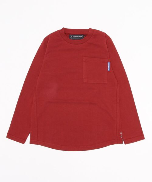 KRIFF MAYER Kid's Collection（クリフメイヤーキッズコレクション）の「ぬくテクポケTEE（Tシャツ/カットソー・キッズ・ネイビー/ブラウン/ブルーグリーン/レンガ・120/130/140/150/160/170）」の9枚目の写真