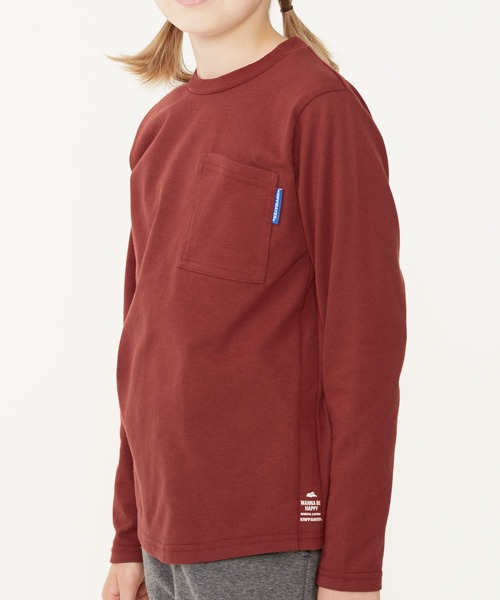 KRIFF MAYER Kid's Collection（クリフメイヤーキッズコレクション）の「ぬくテクポケTEE（Tシャツ/カットソー・キッズ・ネイビー/ブラウン/ブルーグリーン/レンガ・120/130/140/150/160/170）」の12枚目の写真