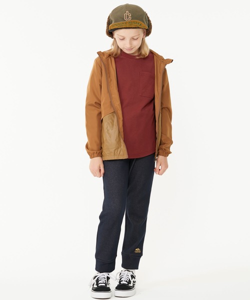 KRIFF MAYER Kid's Collection（クリフメイヤーキッズコレクション）の「ぬくテクポケTEE（Tシャツ/カットソー・キッズ・ネイビー/ブラウン/ブルーグリーン/レンガ・120/130/140/150/160/170）」の8枚目の写真