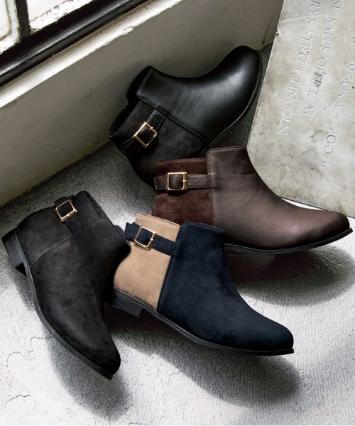 GeeRA（ジーラ）の「軽量ソールベルトデザイン切替ブーツ（ブーツ・レディース・チェック/ブラウン/ブラック/ネイビー/ブラック系その他・LARGE/MEDIUM/X-LARGE/SMALL）」の6枚目の写真