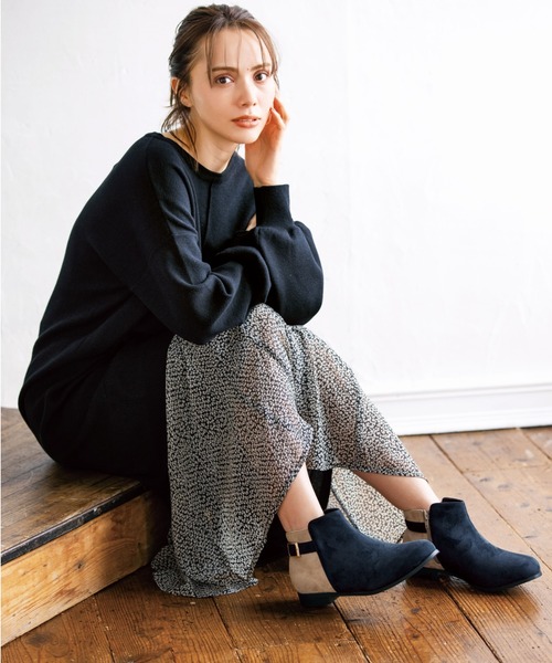 GeeRA（ジーラ）の「軽量ソールベルトデザイン切替ブーツ（ブーツ・レディース・チェック/ブラウン/ブラック/ネイビー/ブラック系その他・LARGE/MEDIUM/X-LARGE/SMALL）」の10枚目の写真