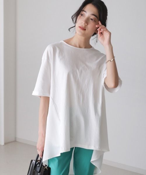 Bou Jeloud（ブージュルード）の「ＡラインバックタックＴＯＰＳ（Tシャツ/カットソー・レディース・ブラック/オフホワイト/オリーブ/モカ・FREE）」の20枚目の写真