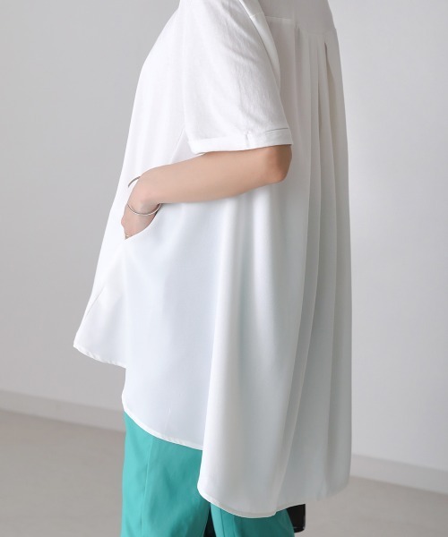 Bou Jeloud（ブージュルード）の「ＡラインバックタックＴＯＰＳ（Tシャツ/カットソー・レディース・ブラック/オフホワイト/オリーブ/モカ・FREE）」の21枚目の写真
