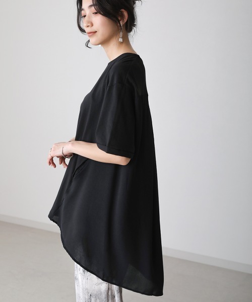 Bou Jeloud（ブージュルード）の「ＡラインバックタックＴＯＰＳ（Tシャツ/カットソー・レディース・ブラック/オフホワイト/オリーブ/モカ・FREE）」の15枚目の写真