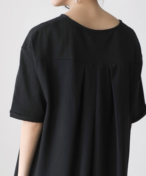 Bou Jeloud（ブージュルード）の「ＡラインバックタックＴＯＰＳ（Tシャツ/カットソー・レディース・ブラック/オフホワイト/オリーブ/モカ・FREE）」の16枚目の写真