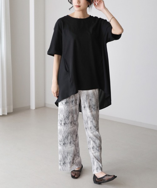 Bou Jeloud（ブージュルード）の「ＡラインバックタックＴＯＰＳ（Tシャツ/カットソー・レディース・ブラック/オフホワイト/オリーブ/モカ・FREE）」の17枚目の写真