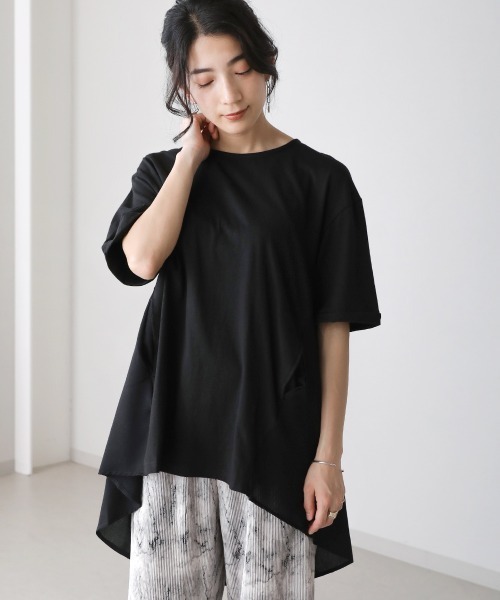 Bou Jeloud（ブージュルード）の「ＡラインバックタックＴＯＰＳ（Tシャツ/カットソー・レディース・ブラック/オフホワイト/オリーブ/モカ・FREE）」の18枚目の写真
