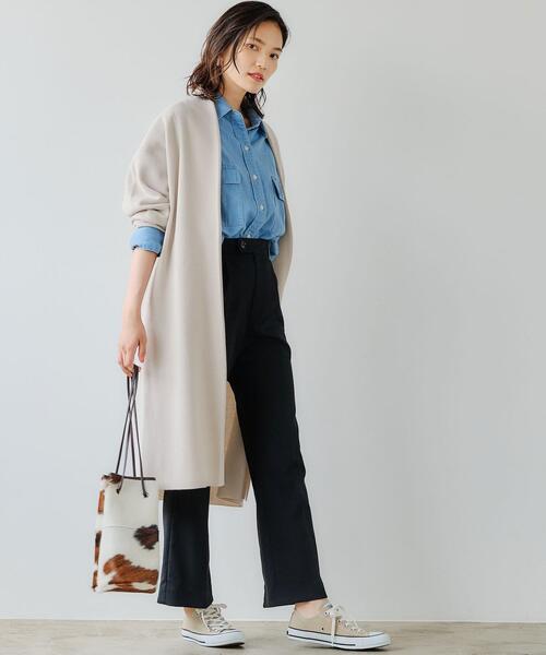 green label relaxing（グリーンレーベルリラクシング）の「BEAUTY スリット パンツ（その他パンツ・レディース・ブラック/パープル/ブラウン/ライム・38/36/34/40/42）」の8枚目の写真