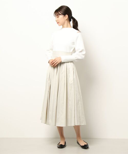 セルフォード　ニットドッキングタフタワンピース Amazon.co.jp: [セルフォード] ニットドッキングタフタ