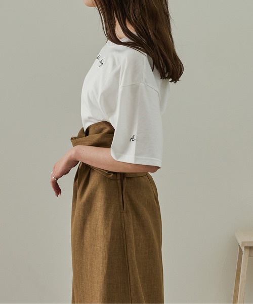 Ambre Neige（アンブルネージュ）の「ロゴ刺繍Tシャツ／【WEB/EC限定商品】（Tシャツ/カットソー・レディース・ホワイト/モカ・FREE）」の17枚目の写真