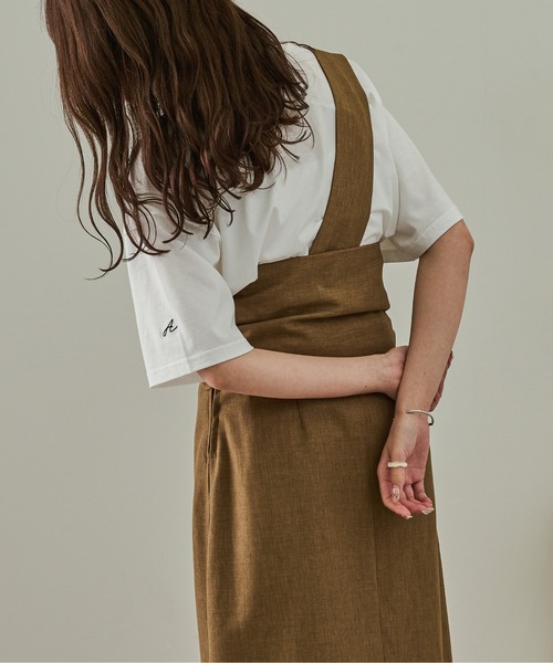 Ambre Neige（アンブルネージュ）の「ロゴ刺繍Tシャツ／【WEB/EC限定商品】（Tシャツ/カットソー・レディース・ホワイト/モカ・FREE）」の12枚目の写真