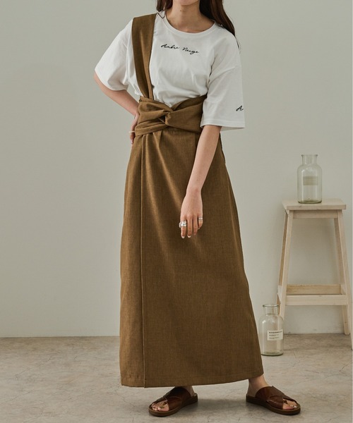 Ambre Neige（アンブルネージュ）の「ロゴ刺繍Tシャツ／【WEB/EC限定商品】（Tシャツ/カットソー・レディース・ホワイト/モカ・FREE）」の9枚目の写真