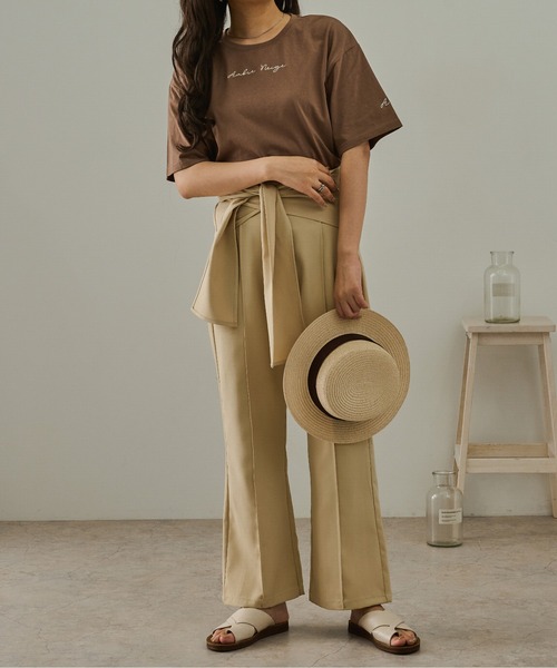 Ambre Neige（アンブルネージュ）の「ロゴ刺繍Tシャツ／【WEB/EC限定商品】（Tシャツ/カットソー・レディース・ホワイト/モカ・FREE）」の10枚目の写真