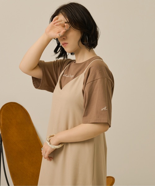 Ambre Neige（アンブルネージュ）の「ロゴ刺繍Tシャツ／【WEB/EC限定商品】（Tシャツ/カットソー・レディース・ホワイト/モカ・FREE）」の22枚目の写真