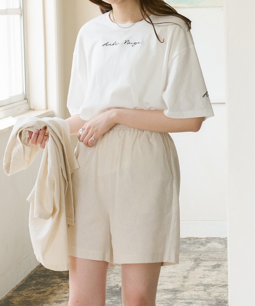 Ambre Neige（アンブルネージュ）の「ロゴ刺繍Tシャツ／【WEB/EC限定商品】（Tシャツ/カットソー・レディース・ホワイト/モカ・FREE）」の21枚目の写真