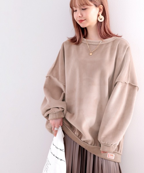 Java（ジャバ）の「《JaVaジャバ コラボ》ベロアで魅せる大人カジュアル。2wayリバーシブルベロアプルオーバー（スウェット・レディース・ブラック/ベージュ/グレー/モカ・MEDIUM/LARGE/X-LARGE）」の12枚目の写真