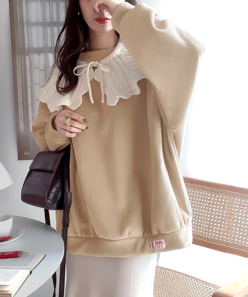 Java（ジャバ）の「《JaVaジャバ コラボ》ベロアで魅せる大人カジュアル。2wayリバーシブルベロアプルオーバー（スウェット・レディース・ブラック/ベージュ/グレー/モカ・MEDIUM/LARGE/X-LARGE）」の20枚目の写真