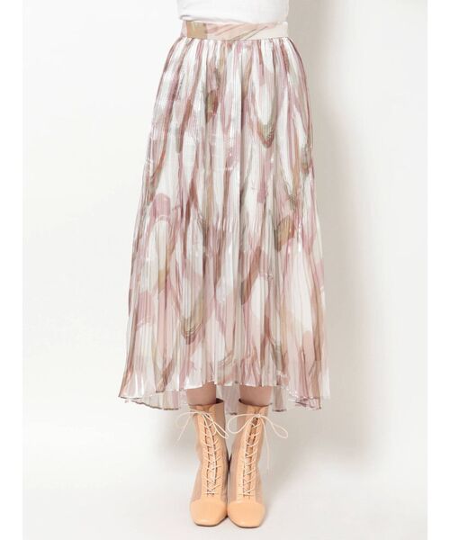 MERCURYDUO（マーキュリーデュオ）の「メタリックプリーツグラデーションロングスカート（スカート・レディース・ピンク/イエロー/グレー・SMALL/MEDIUM）」の3枚目の写真