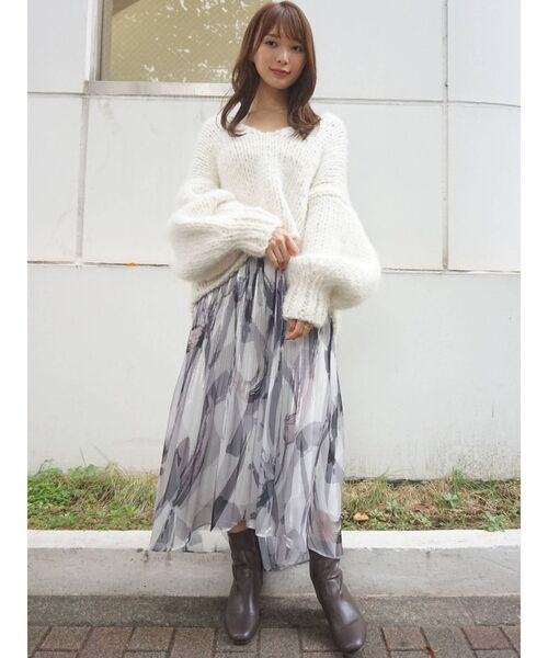 MERCURYDUO（マーキュリーデュオ）の「メタリックプリーツグラデーションロングスカート（スカート・レディース・ピンク/イエロー/グレー・SMALL/MEDIUM）」の10枚目の写真