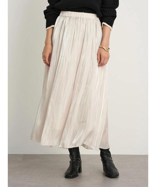 earth music&ecology（アースミュージックアンドエコロジー）の「シャイニースカート ＊（スカート・レディース・ミント/ラベンダー/アイボリー/チャコールグレー/ライトベージュ/ライトグレー・FREE）」の7枚目の写真