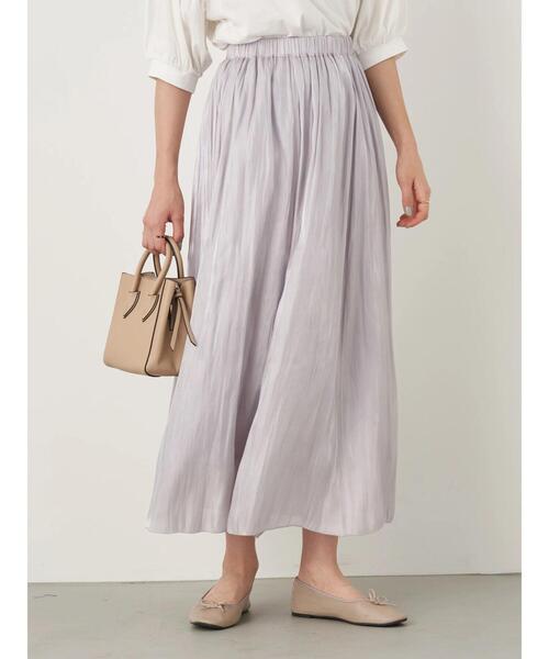earth music&ecology（アースミュージックアンドエコロジー）の「シャイニースカート ＊（スカート・レディース・ミント/ラベンダー/アイボリー/チャコールグレー/ライトベージュ/ライトグレー・FREE）」の8枚目の写真