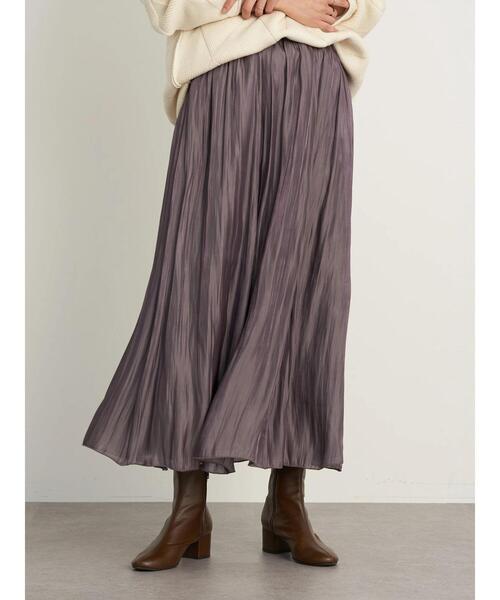 earth music&ecology（アースミュージックアンドエコロジー）の「シャイニースカート ＊（スカート・レディース・ミント/ラベンダー/アイボリー/チャコールグレー/ライトベージュ/ライトグレー・FREE）」の9枚目の写真