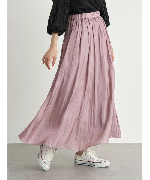 earth music&ecology（アースミュージックアンドエコロジー）の「シャイニースカート ＊（スカート・レディース・ミント/ラベンダー/アイボリー/チャコールグレー/ライトベージュ/ライトグレー・FREE）」の12枚目の写真