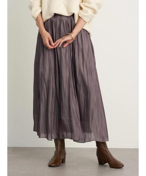 earth music&ecology（アースミュージックアンドエコロジー）の「シャイニースカート ＊（スカート・レディース・ミント/ラベンダー/アイボリー/チャコールグレー/ライトベージュ/ライトグレー・FREE）」の13枚目の写真