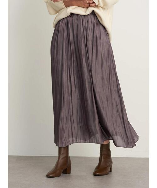 earth music&ecology（アースミュージックアンドエコロジー）の「シャイニースカート ＊（スカート・レディース・ミント/ラベンダー/アイボリー/チャコールグレー/ライトベージュ/ライトグレー・FREE）」の14枚目の写真