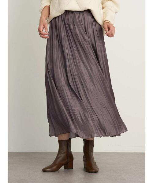 earth music&ecology（アースミュージックアンドエコロジー）の「シャイニースカート ＊（スカート・レディース・ミント/ラベンダー/アイボリー/チャコールグレー/ライトベージュ/ライトグレー・FREE）」の15枚目の写真