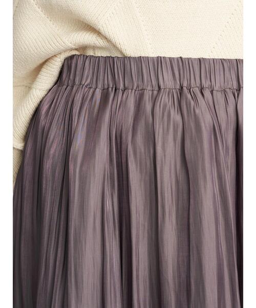 earth music&ecology（アースミュージックアンドエコロジー）の「シャイニースカート ＊（スカート・レディース・ミント/ラベンダー/アイボリー/チャコールグレー/ライトベージュ/ライトグレー・FREE）」の17枚目の写真