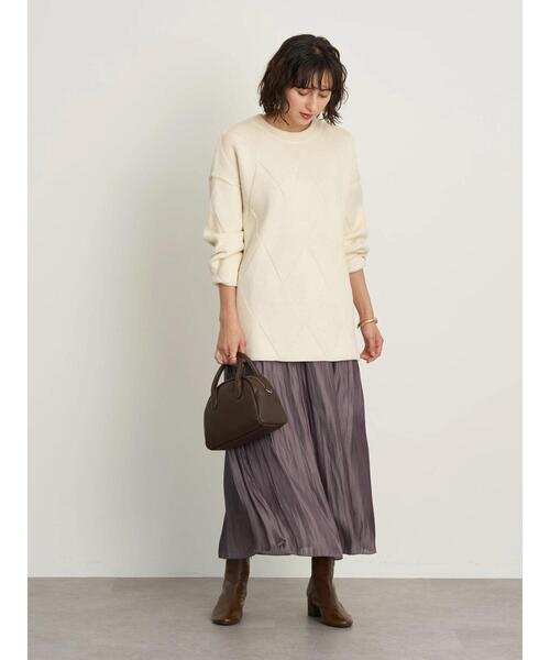 earth music&ecology（アースミュージックアンドエコロジー）の「シャイニースカート ＊（スカート・レディース・ミント/ラベンダー/アイボリー/チャコールグレー/ライトベージュ/ライトグレー・FREE）」の20枚目の写真