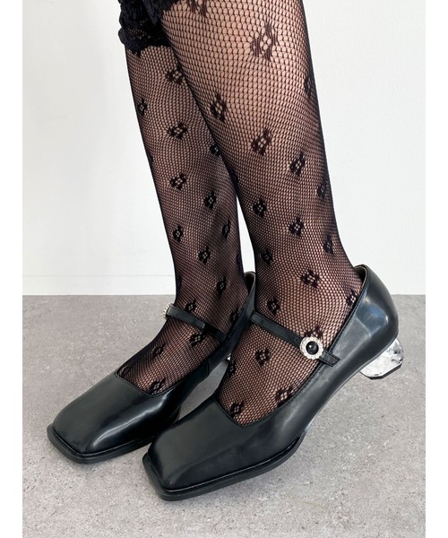 Honey Salon（ハニーサロン）の「スクエアトゥクリアヒールパンプス（パンプス・レディース・ブラック/ライトベージュ/モカ・SMALL/MEDIUM/LARGE）」の9枚目の写真