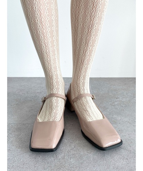 Honey Salon（ハニーサロン）の「スクエアトゥクリアヒールパンプス（パンプス・レディース・ブラック/ライトベージュ/モカ・SMALL/MEDIUM/LARGE）」の7枚目の写真