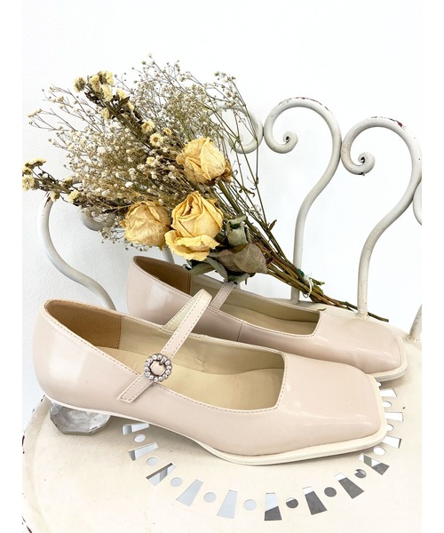 Honey Salon（ハニーサロン）の「スクエアトゥクリアヒールパンプス（パンプス・レディース・ブラック/ライトベージュ/モカ・SMALL/MEDIUM/LARGE）」の10枚目の写真