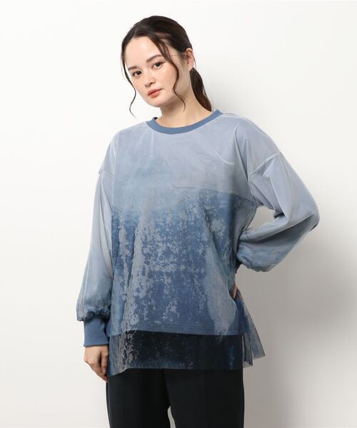 NICOLE white（ニコルホワイト）の「プリントチュールプルオーバー（Tシャツ/カットソー・レディース・ブルー系/ブラック系/その他・FREE）」の14枚目の写真